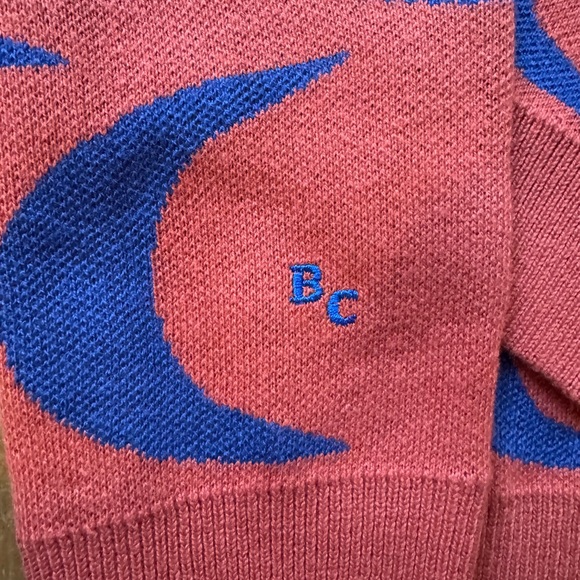 Bobo Choses Crescent Pattern Red and Blue Crewneck Sweater NWT - Picture 4 of 5